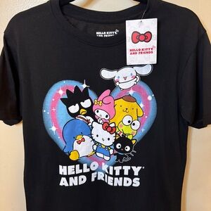 Sanrio Black Hello Kitty and Friends T-Shirt - Small